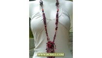 Cute Layered Beading Necklaces with Stone Pendants